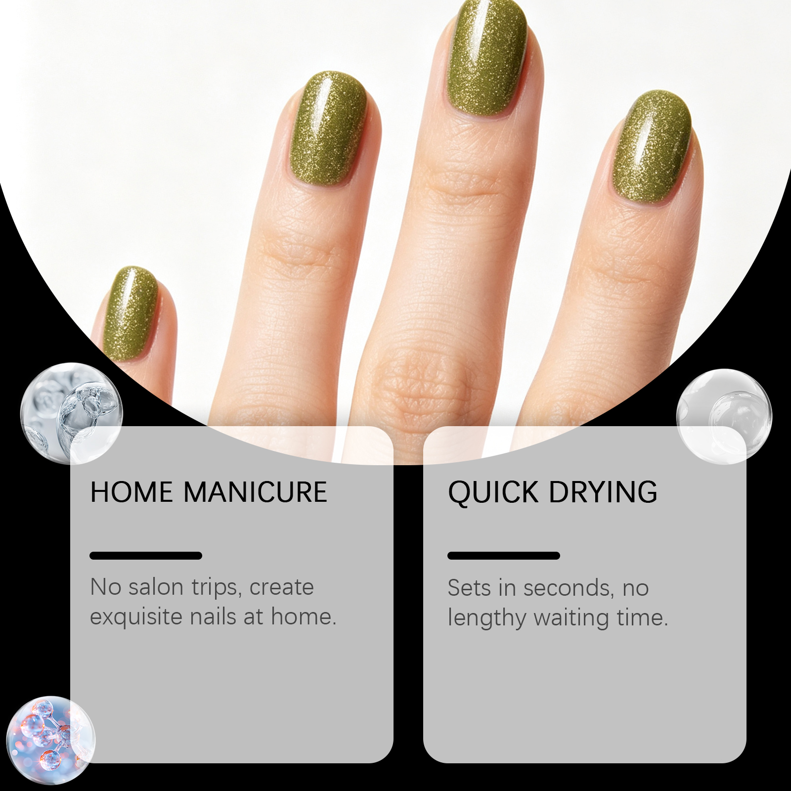 (Pearlescent Green) One Step Gel Nail Pen Bright Color Long Lasting Pigment Easy Operation Portable Design Daily Home Manicure