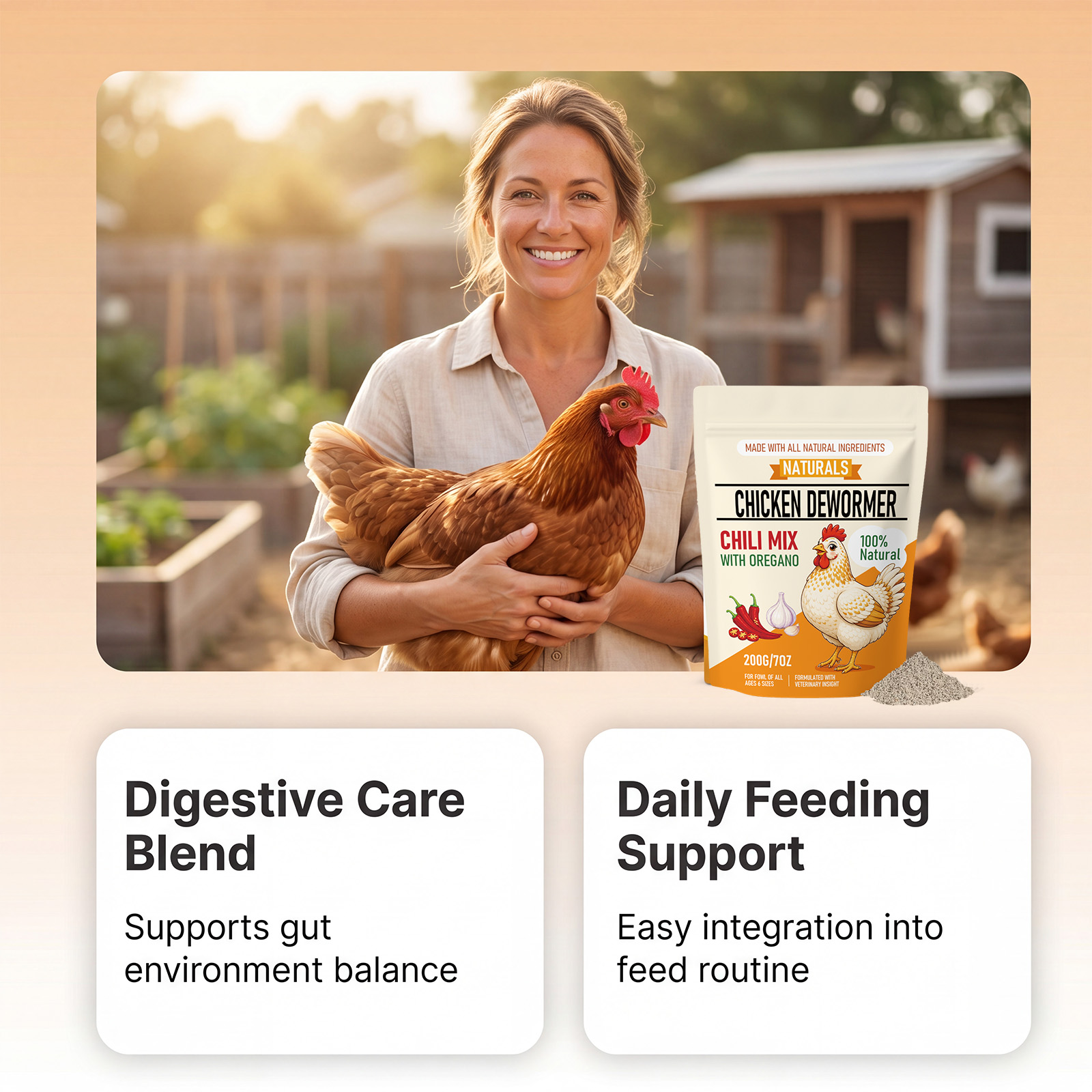 Poultry Nutrient Powder Digestion Care Intestine Balance Nutrition Healthy Daily Feeding Supplement For Livestock All Breeds