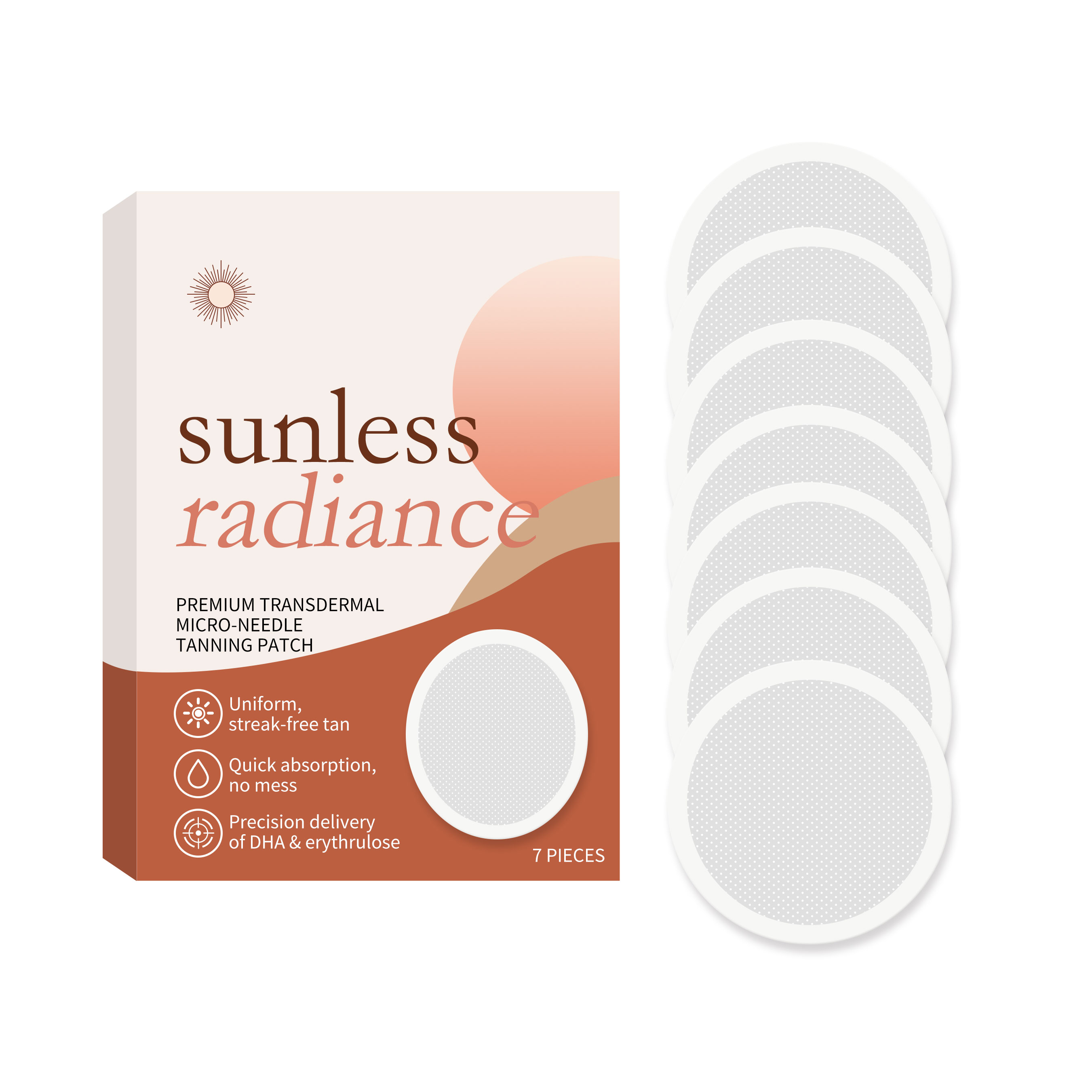 Sunless Tanning Transdermal Microneedle Patch Delivers Bronze Shade Hourly Coloring Allantoin Moisturizing Skin Sticker