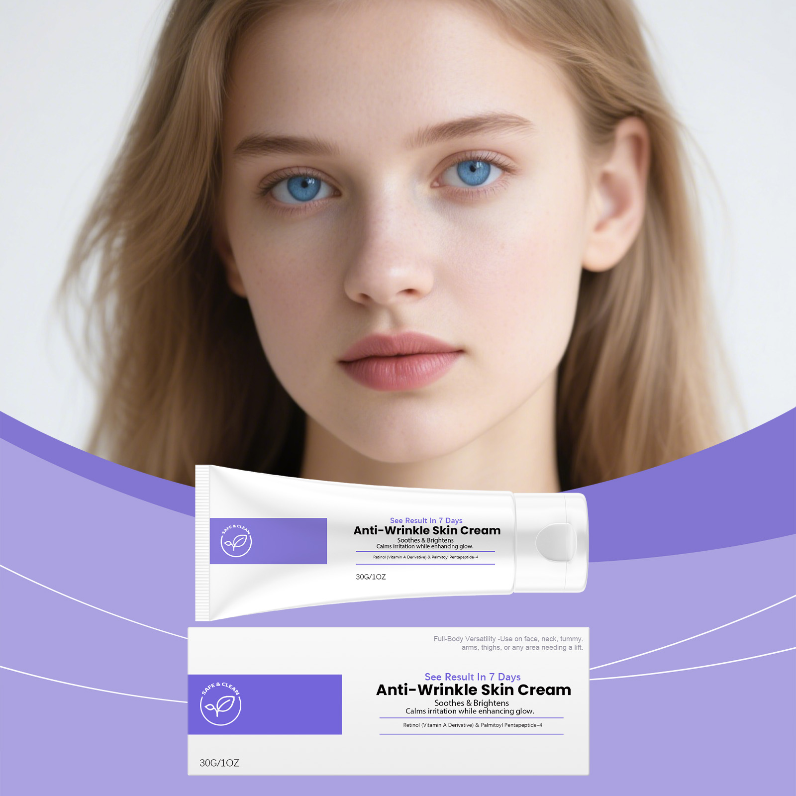Retinol Moisturizer Cream Mild Ingredients Nourish Hydrate Soft Smooth Skin Bright Daily Facial Care