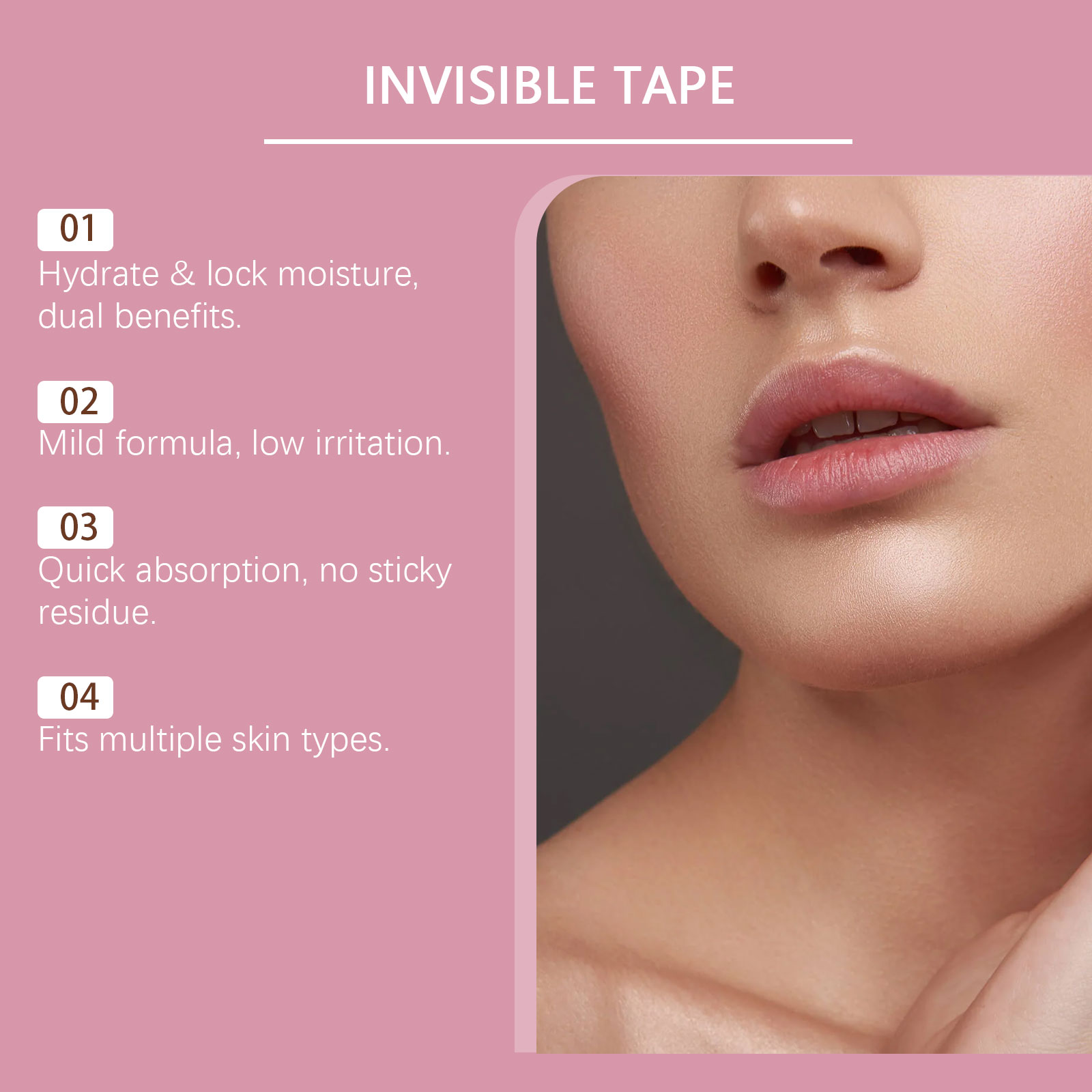Facial Care Patch Mild Formula Contours Fit Invisible Comfort Light Moisturizing Soft Daily Convenient Treatment