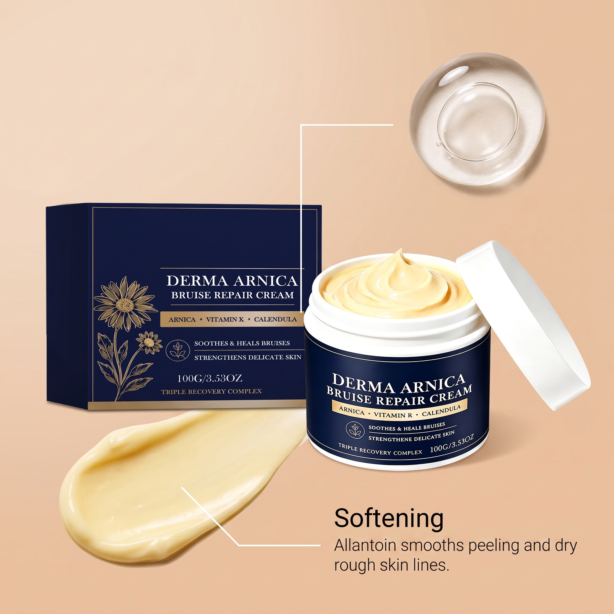 Skin Care Emollient Cream Mild Low Irritation Dense Absorbable Multi Skin Applicable Body Care