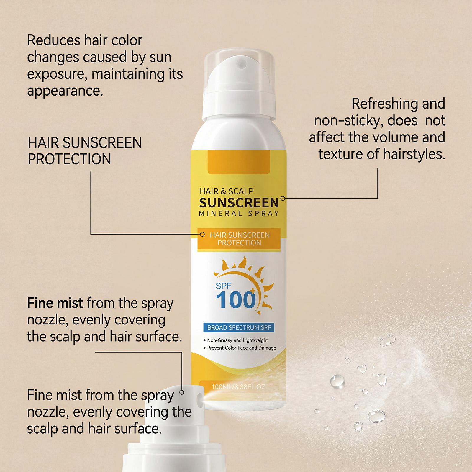 Scalp Protection Spray Mild Ingredients Nourish Scalp Refresh Daily Massage Care Protection Spray