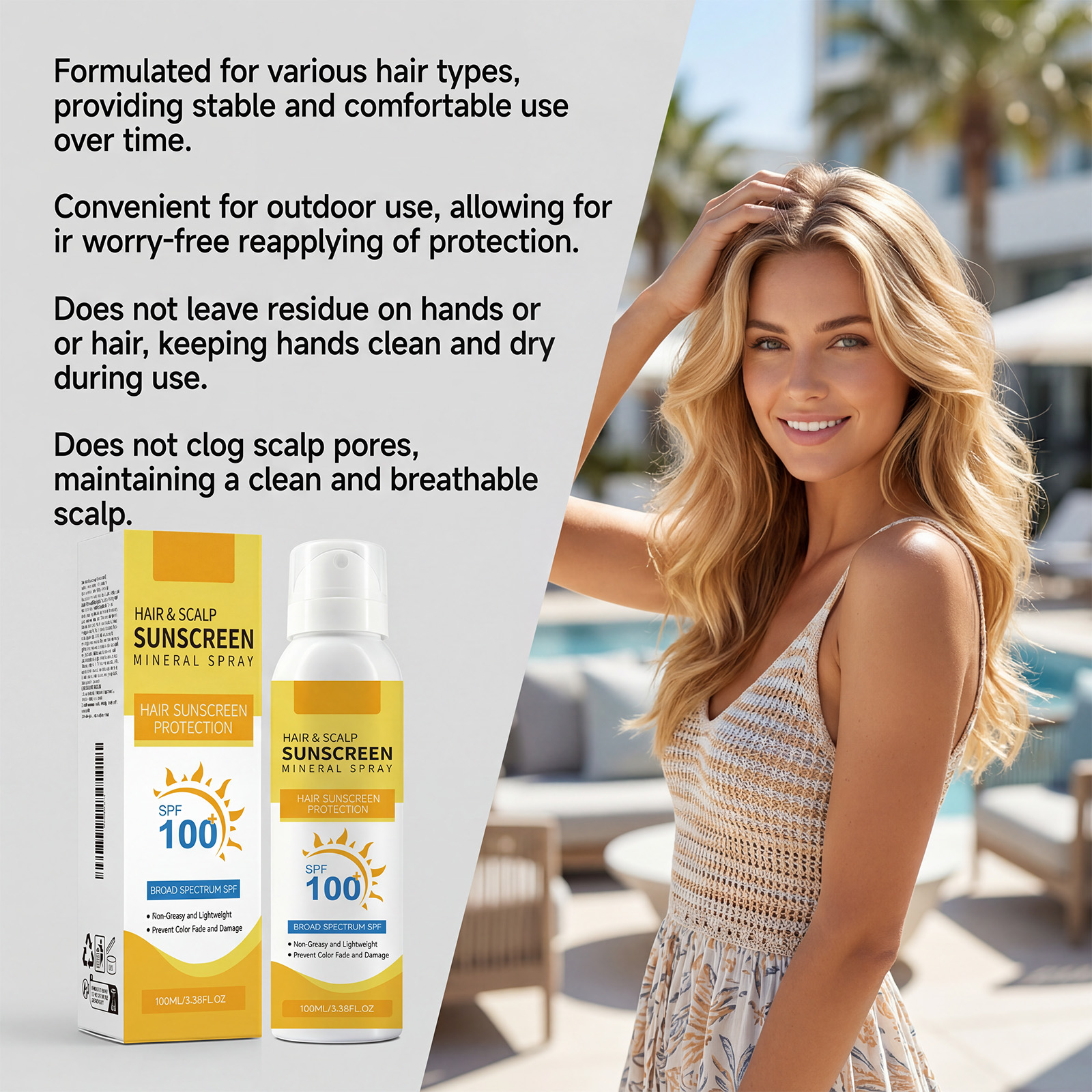 Scalp Protection Spray Mild Ingredients Nourish Scalp Refresh Daily Massage Care Protection Spray