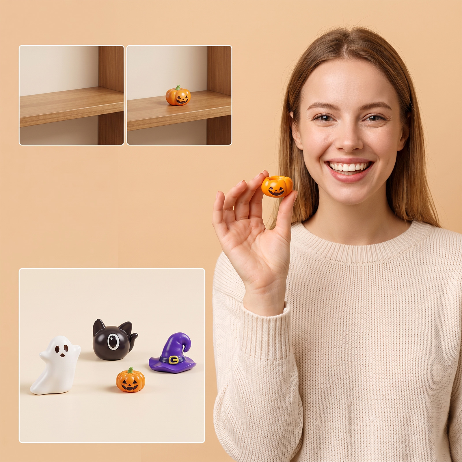 Eeljoy Assorted Halloween Ornament Blind Box Twenty Four Grid Countdown Various Shapes Decoration Gift