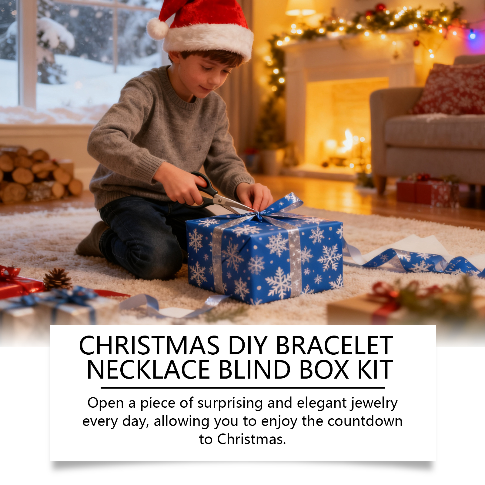 Dowmoo 24 Grid Christmas Diy Bracelet Necklace Blind Box Festive Fun Tiny Jewelry Creative Kit