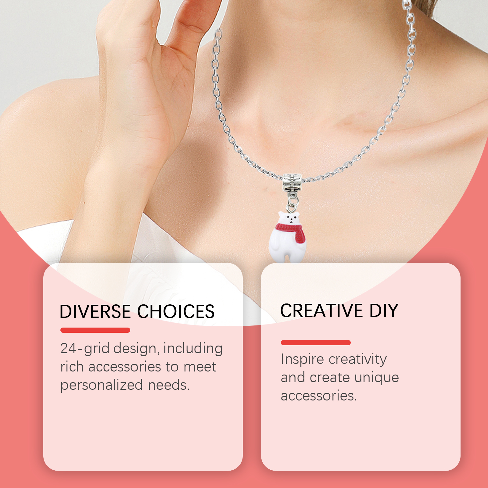 Dowmoo 24 Grid Christmas Diy Bracelet Necklace Blind Box Festive Fun Tiny Jewelry Creative Kit
