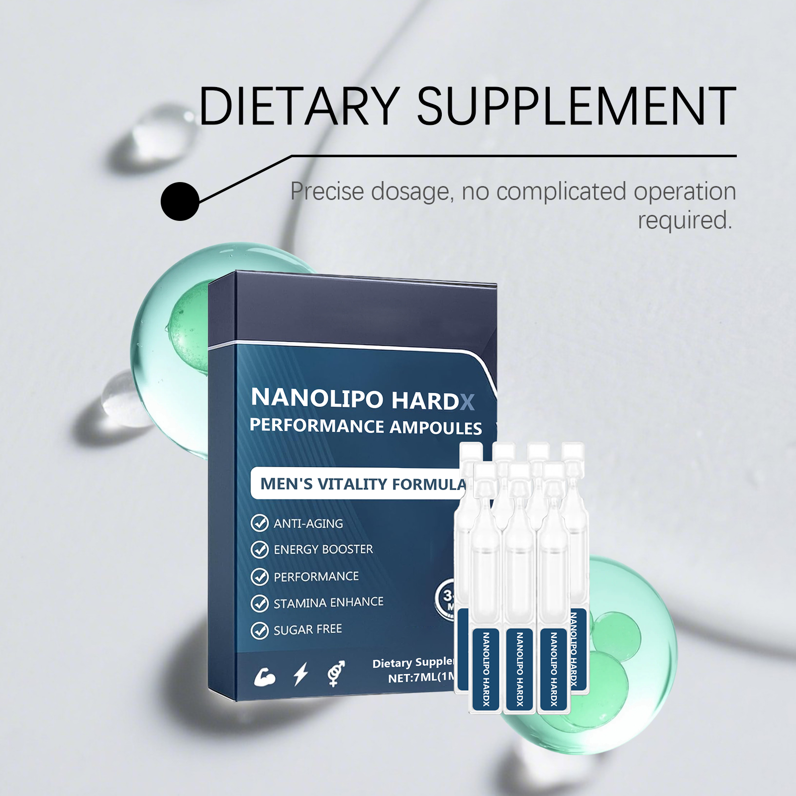 Men Care Drops Gentle Nourish Support Boost Vitality Increase Energy Daily Dietary Supplement For Males