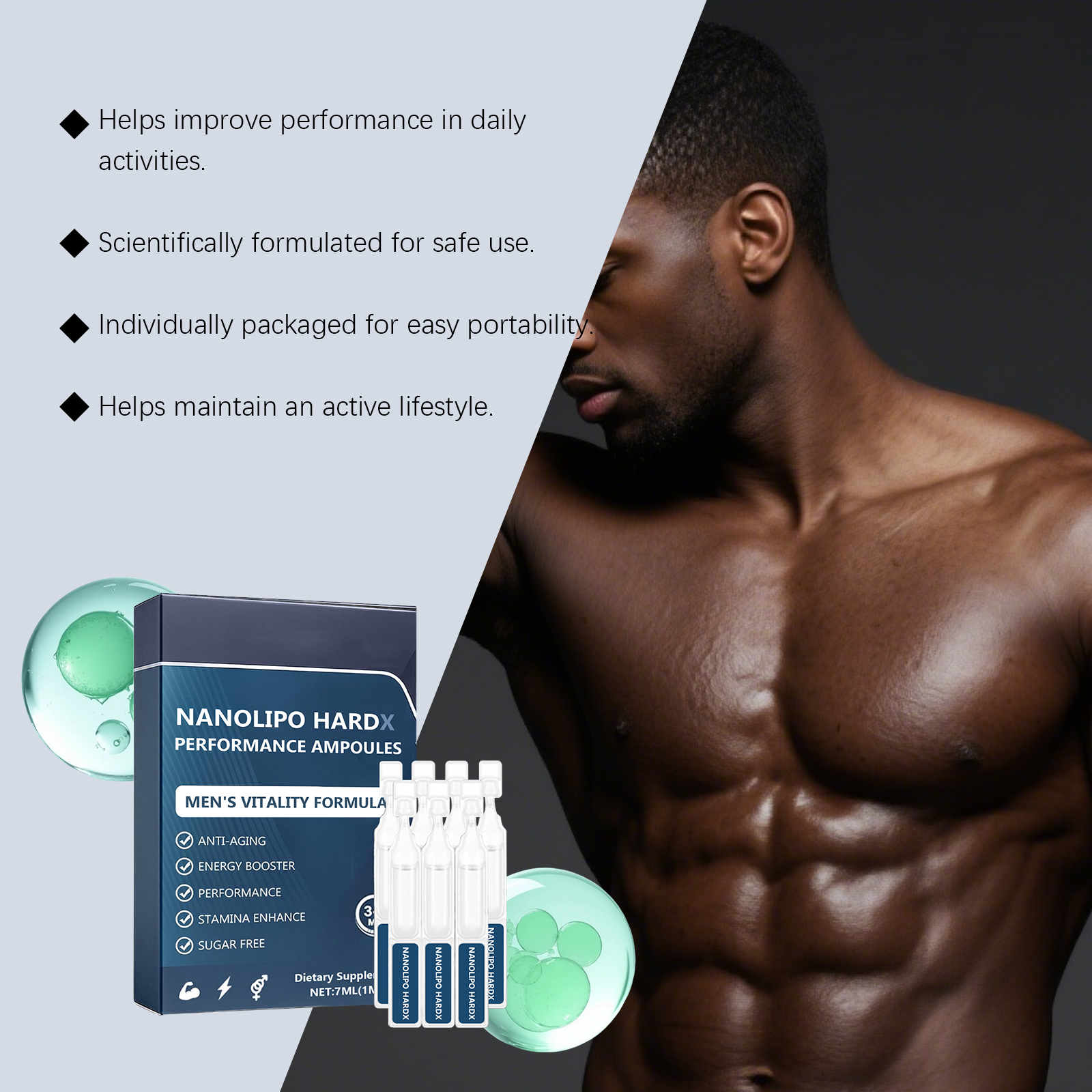 Men Care Drops Gentle Nourish Support Boost Vitality Increase Energy Daily Dietary Supplement For Males
