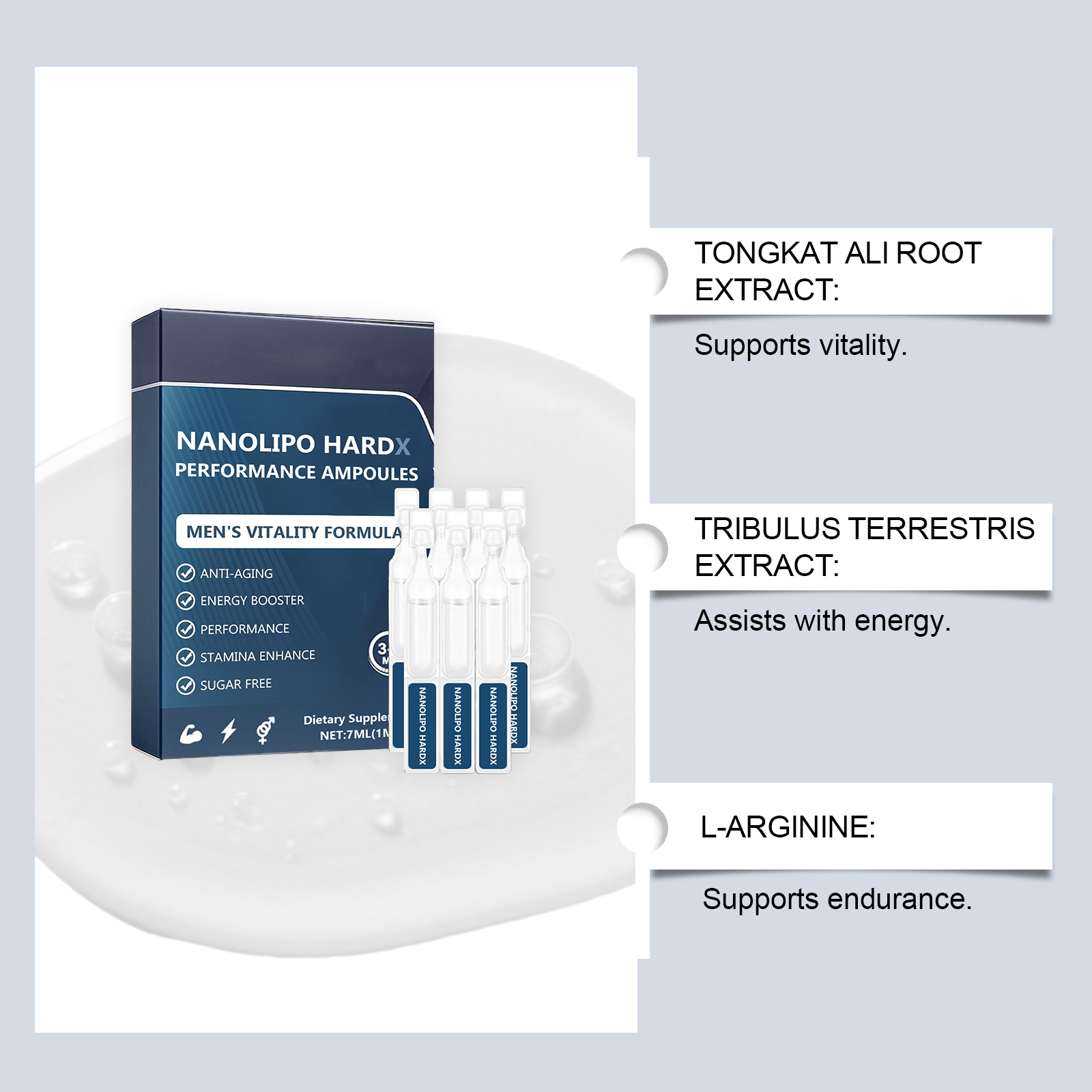 Men Care Drops Gentle Nourish Support Boost Vitality Increase Energy Daily Dietary Supplement For Males