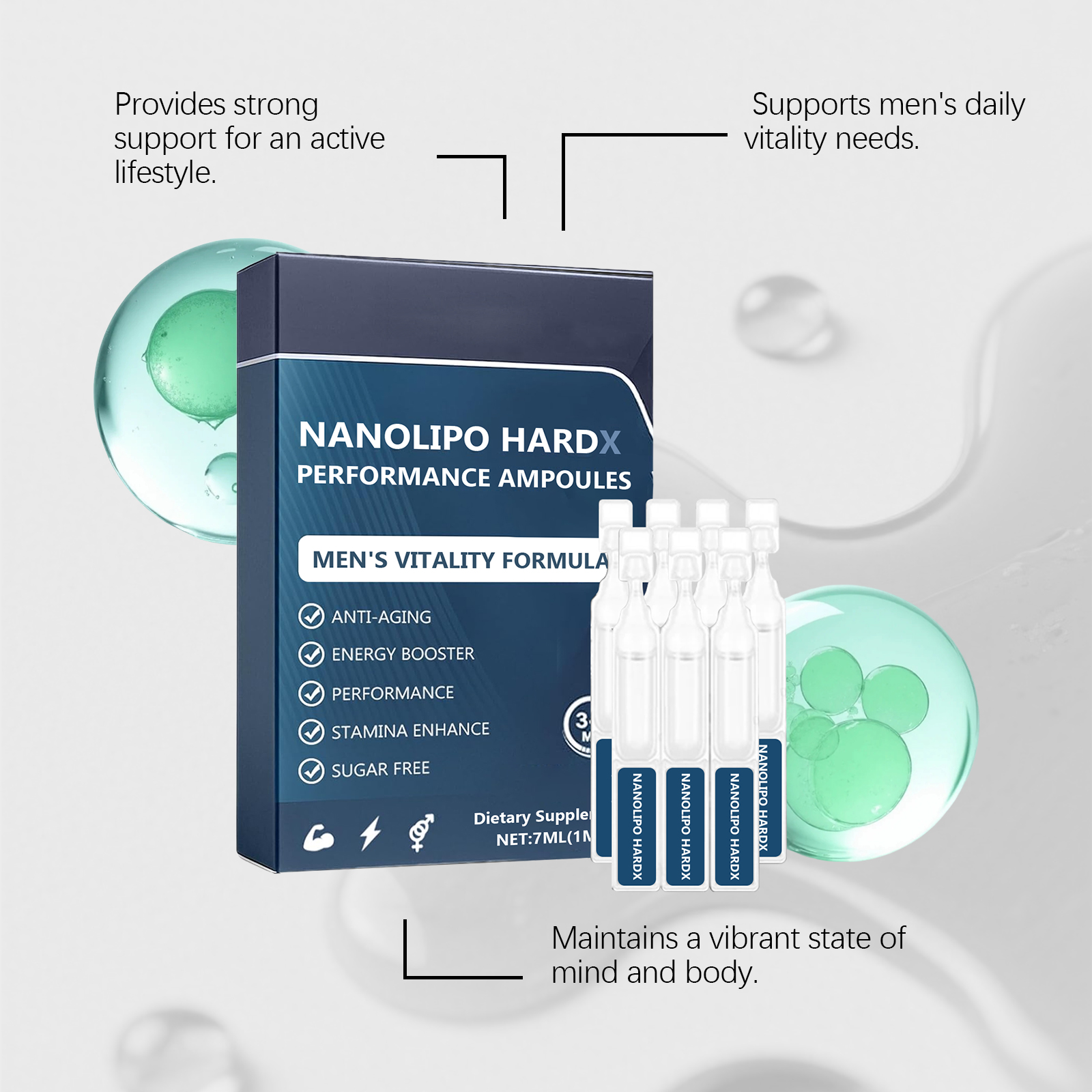 Men Care Drops Gentle Nourish Support Boost Vitality Increase Energy Daily Dietary Supplement For Males