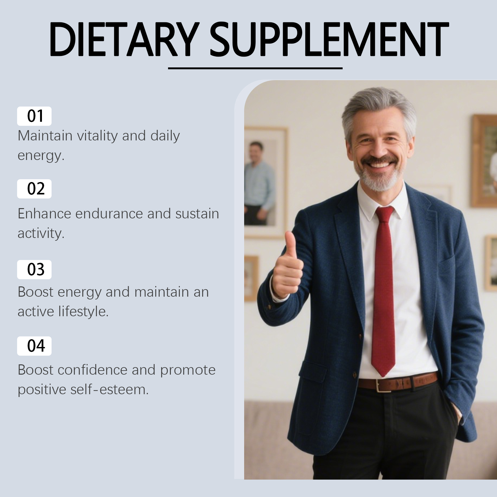 Men Care Drops Gentle Nourish Support Boost Vitality Increase Energy Daily Dietary Supplement For Males