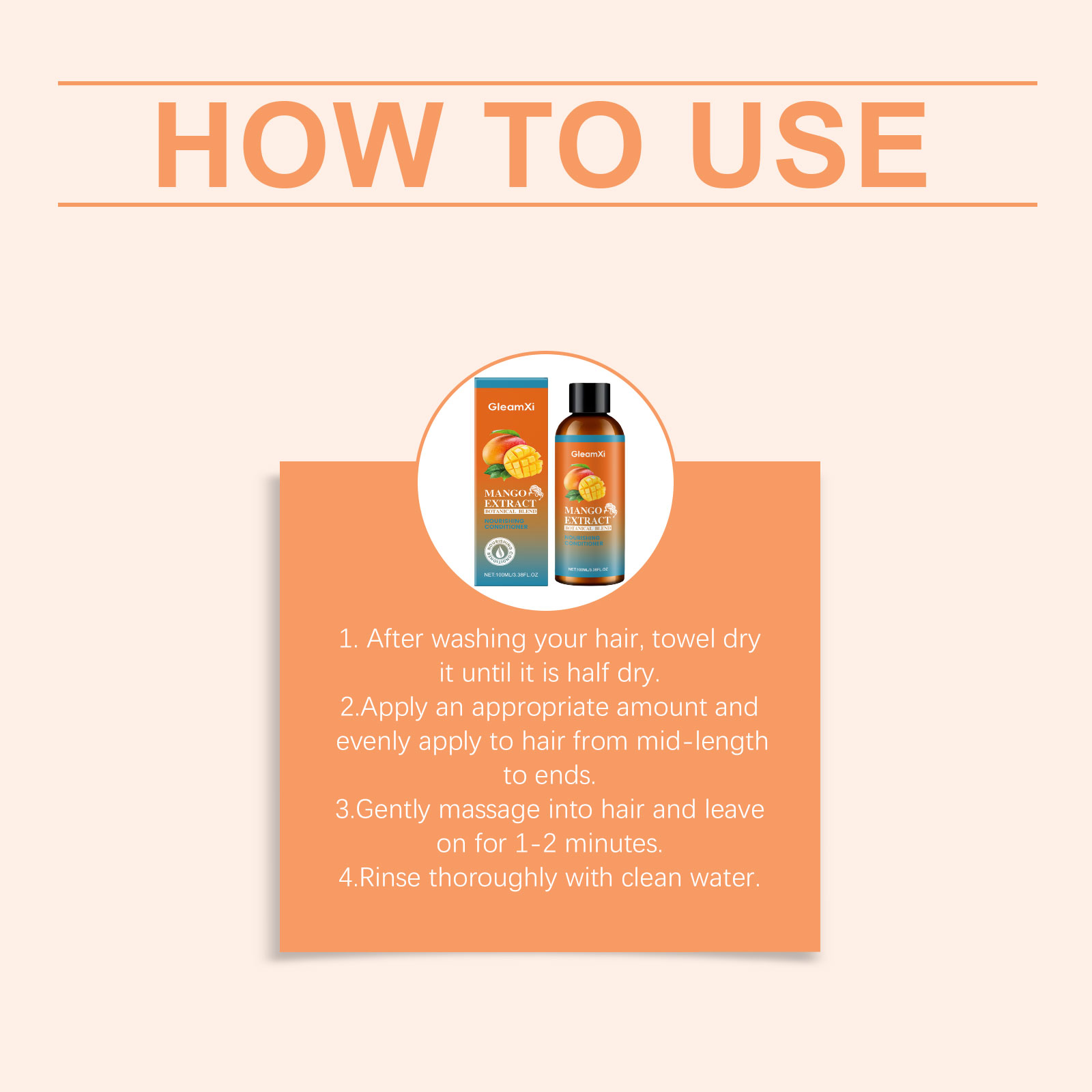 Mango Hair Conditioner Mild Hydrating Moisturizing Hair Fluffy Soft Daily Cleansing Hair Care Product