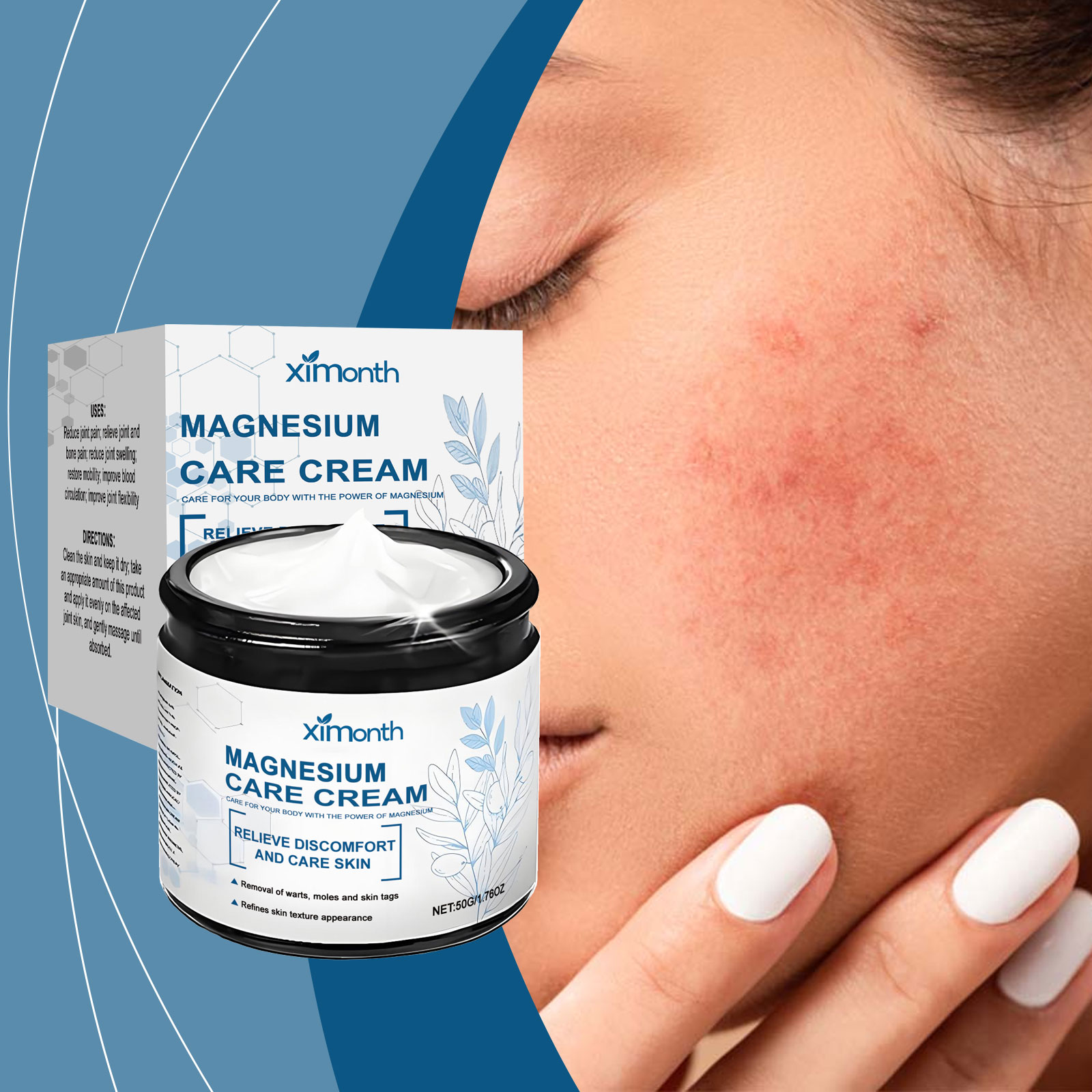 Magnesium Cream Moisturizing Nourishing Delicate Smooth Gentle Care For Body Skin