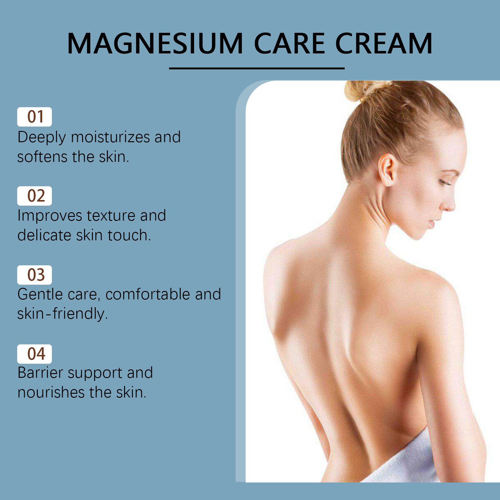Magnesium Cream Moisturizing Nourishing Delicate Smooth Gentle Care For Body Skin