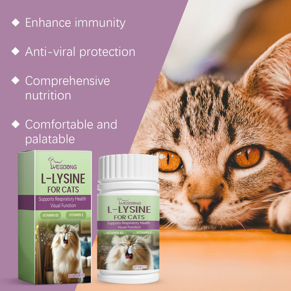 Cat L Lysine Tablets Respiratory Immune Support with Vitamin B2