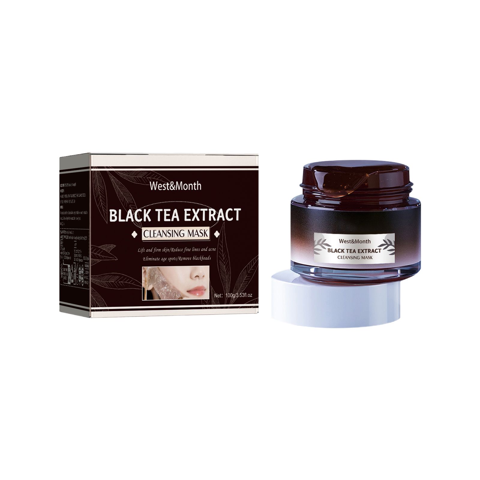 Black Tea Peel Off Mask Pore Refining Brightening Moisturizing For Daily Face Care