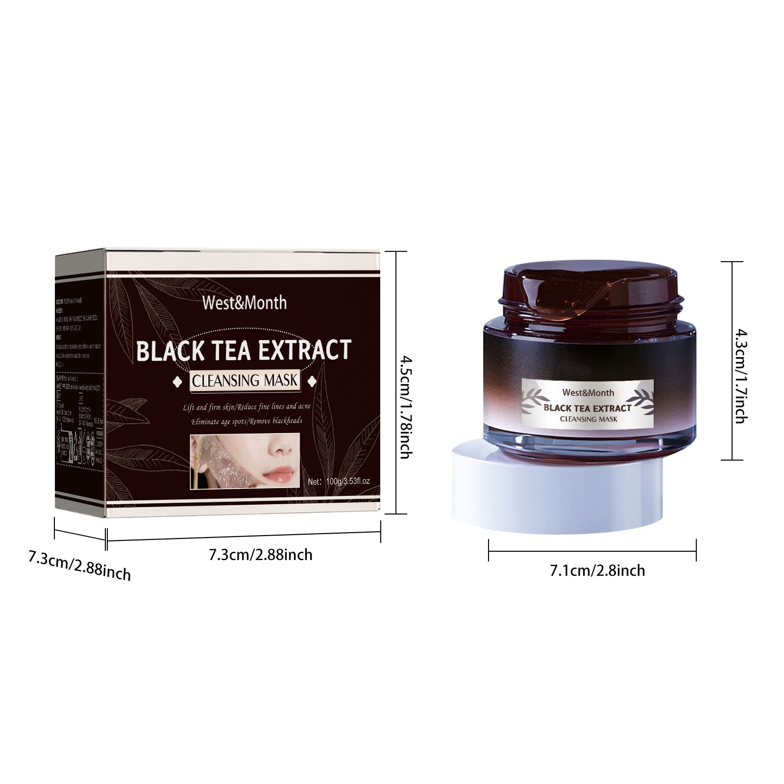 Black Tea Peel Off Mask Pore Refining Brightening Moisturizing For Daily Face Care