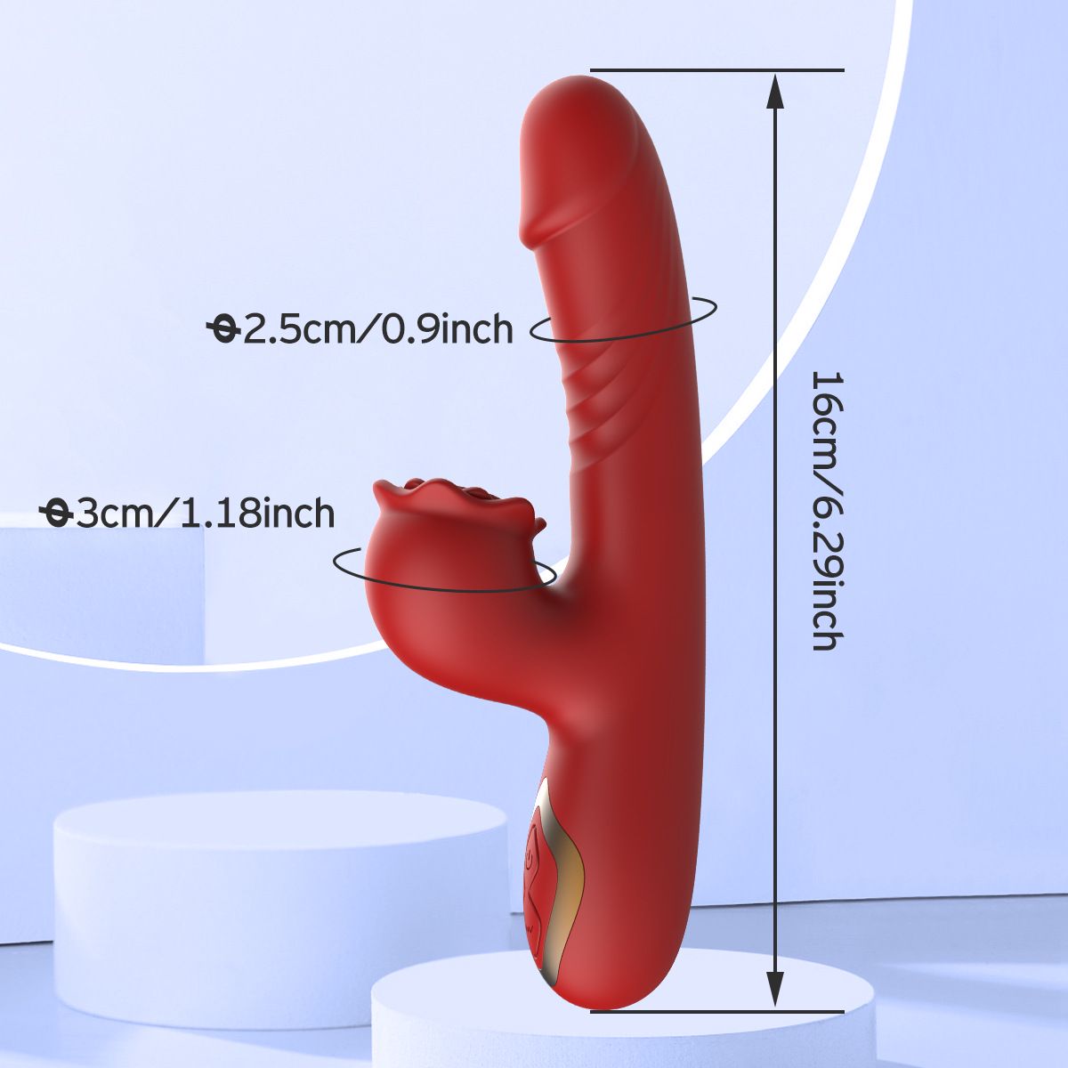(Red) Sucking Vibrator Female Massagers Clitoral Stimulator 2 In 1 Instant Orgasm Vibrator AV Pleasure Masturbation Wand Women Adult Sex Toy