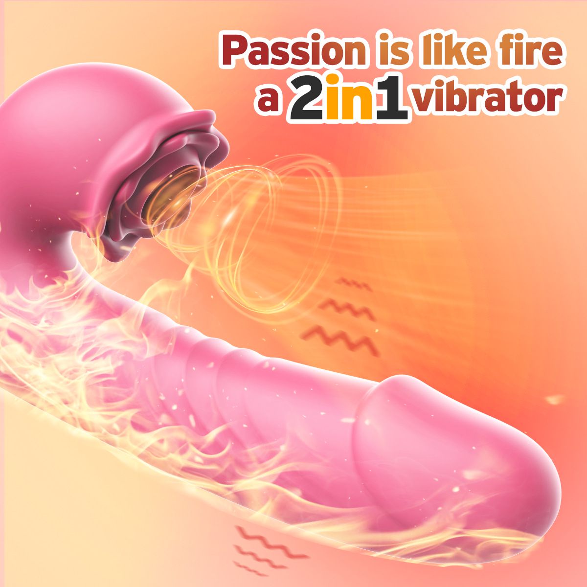 (Pink) Sucking Vibrator Female Massagers Clitoral Stimulator 2 In 1 Instant Orgasm Vibrator AV Pleasure Masturbation Wand Women Adult Sex Toy
