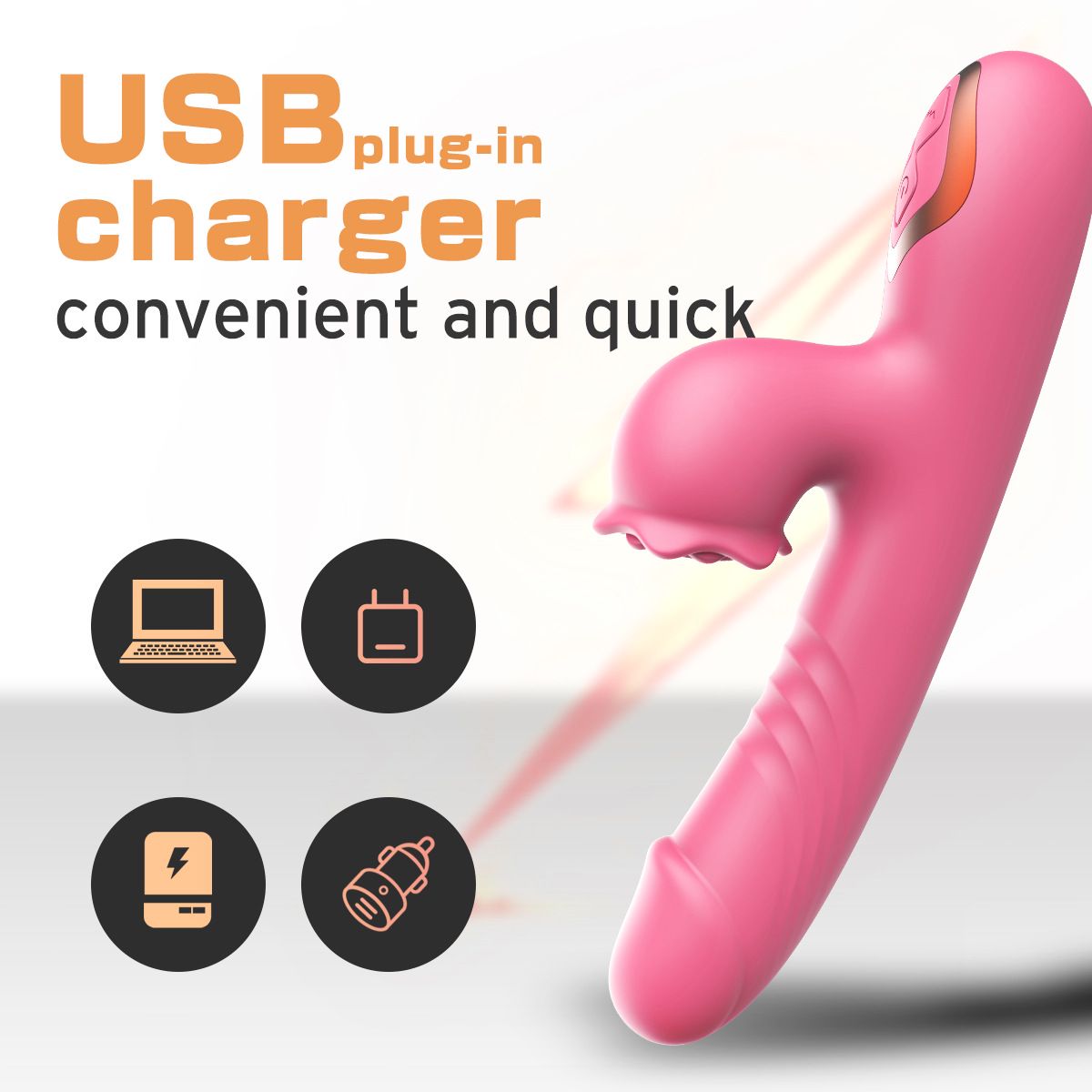 (Pink) Sucking Vibrator Female Massagers Clitoral Stimulator 2 In 1 Instant Orgasm Vibrator AV Pleasure Masturbation Wand Women Adult Sex Toy