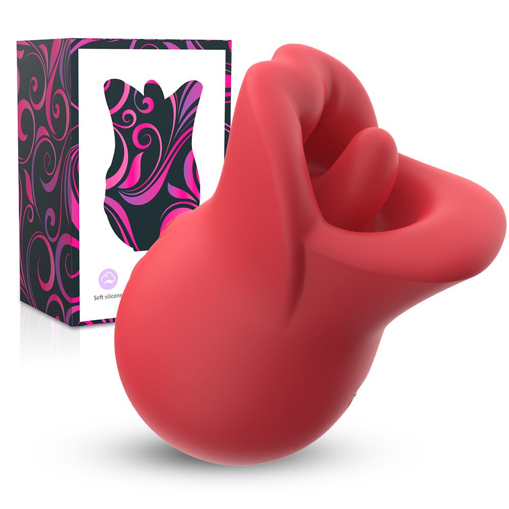 (Pink) Women Vibrator Sex Toys Dildo Rotating Biting Tongue Licking Masturbator Female Massager Adult Toys