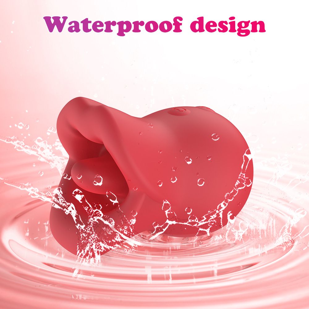 (Pink) Women Vibrator Sex Toys Dildo Rotating Biting Tongue Licking Masturbator Female Massager Adult Toys