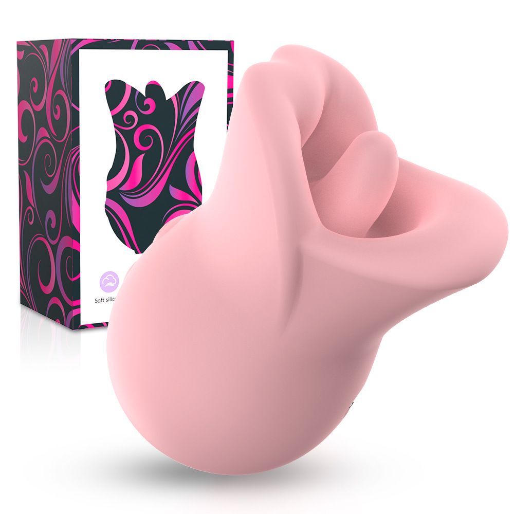 (Pink) Women Vibrator Sex Toys Dildo Rotating Biting Tongue Licking Masturbator Female Massager Adult Toys