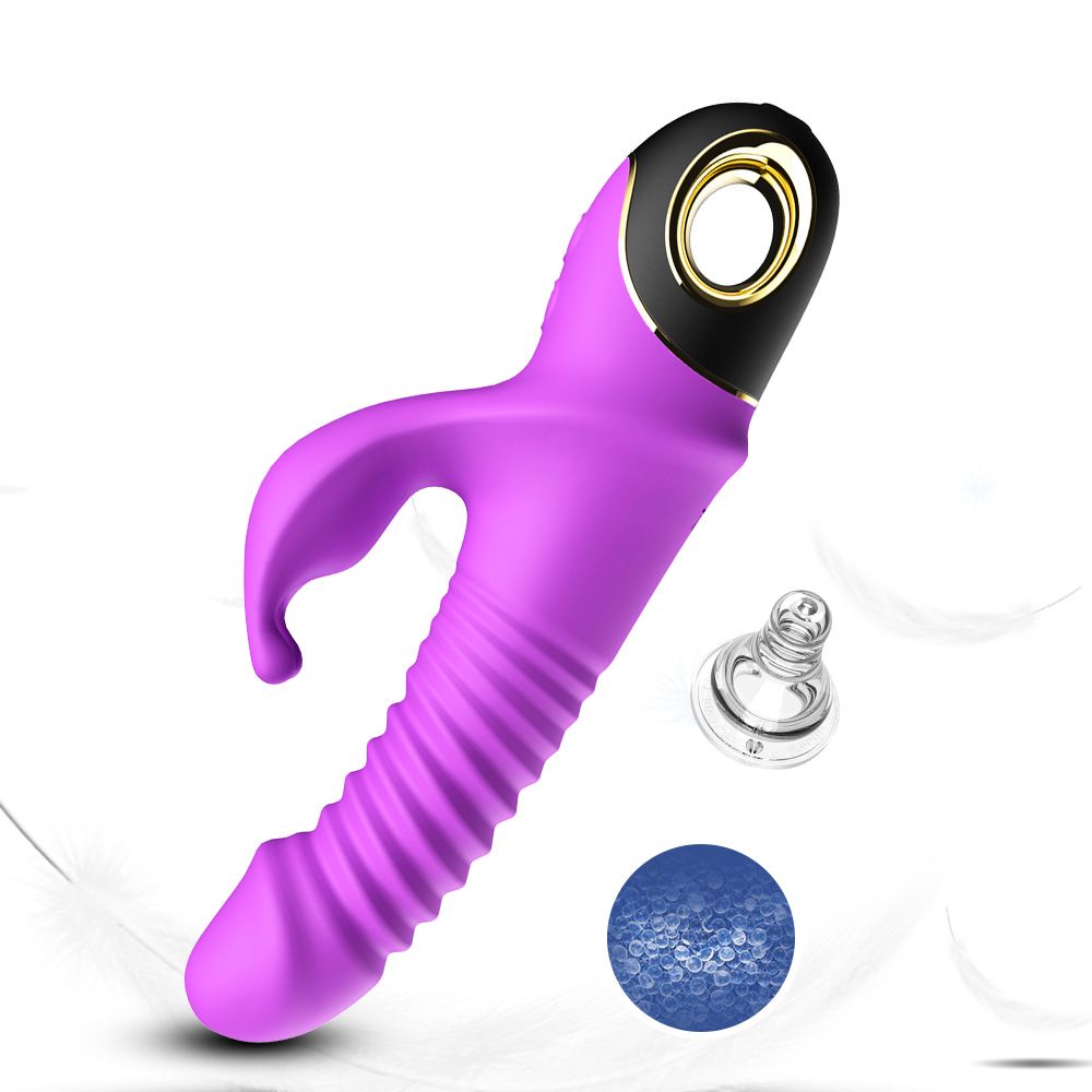 (Rose Red) Vibrating Wand Vibrator for Women Adult Sex Toy Dildos G-Spot Vibrators Telescopic Swinging Rabbit Head Female Masturbator