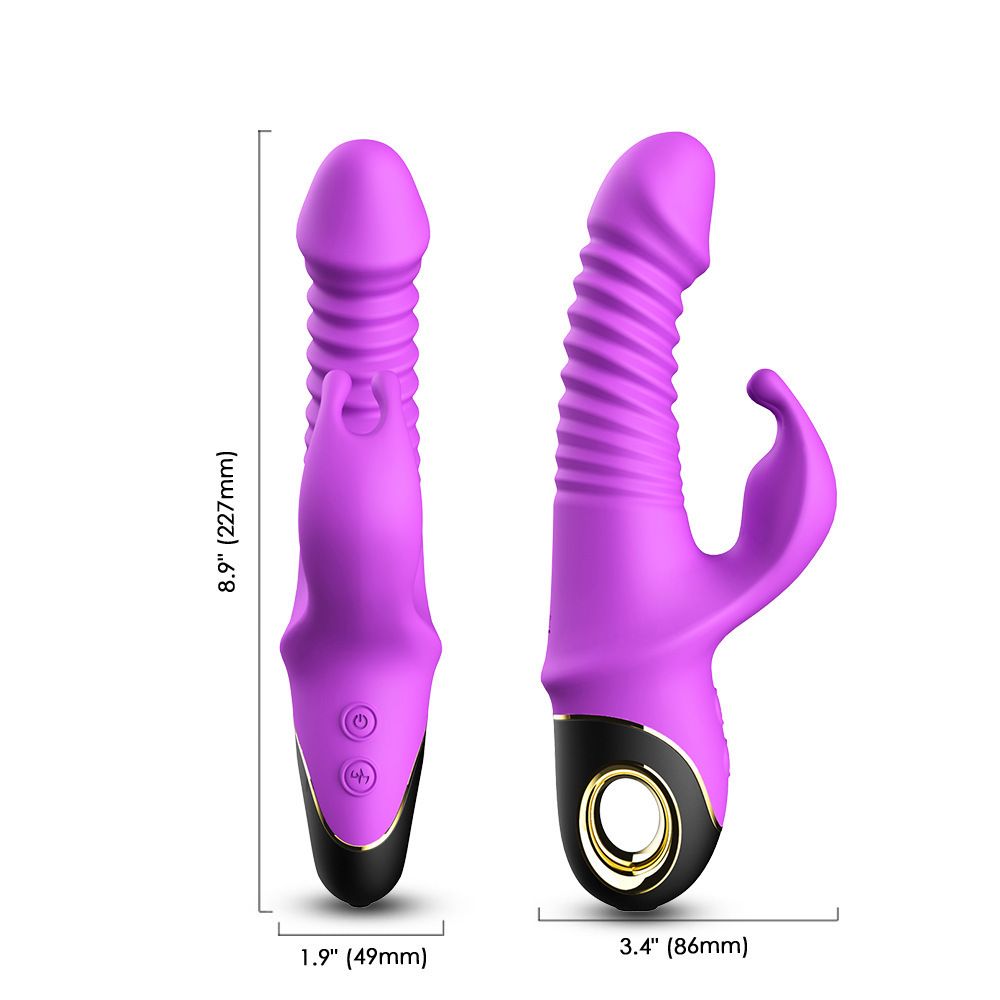 (Rose Red) Vibrating Wand Vibrator for Women Adult Sex Toy Dildos G-Spot Vibrators Telescopic Swinging Rabbit Head Female Masturbator