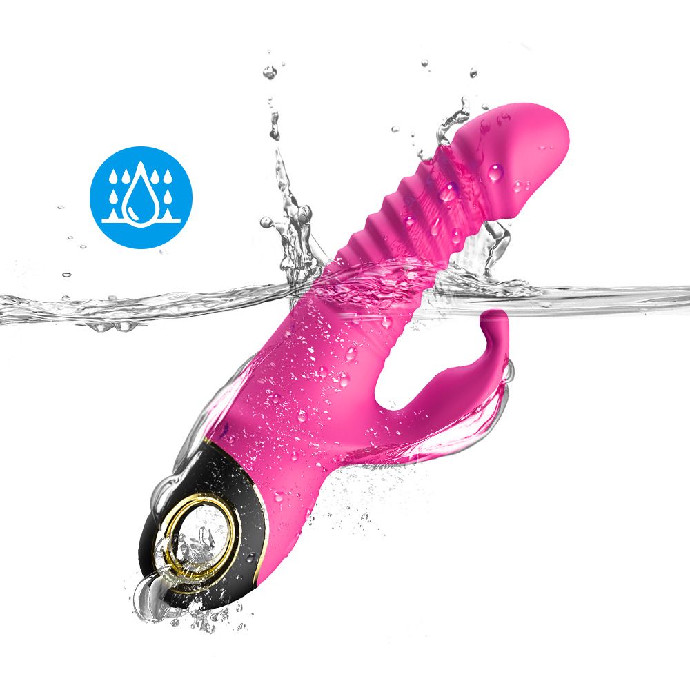 (Rose Red) Vibrating Wand Vibrator for Women Adult Sex Toy Dildos G-Spot Vibrators Telescopic Swinging Rabbit Head Female Masturbator