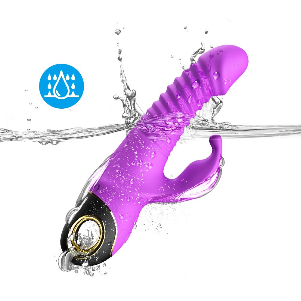 (Rose Red) Vibrating Wand Vibrator for Women Adult Sex Toy Dildos G-Spot Vibrators Telescopic Swinging Rabbit Head Female Masturbator
