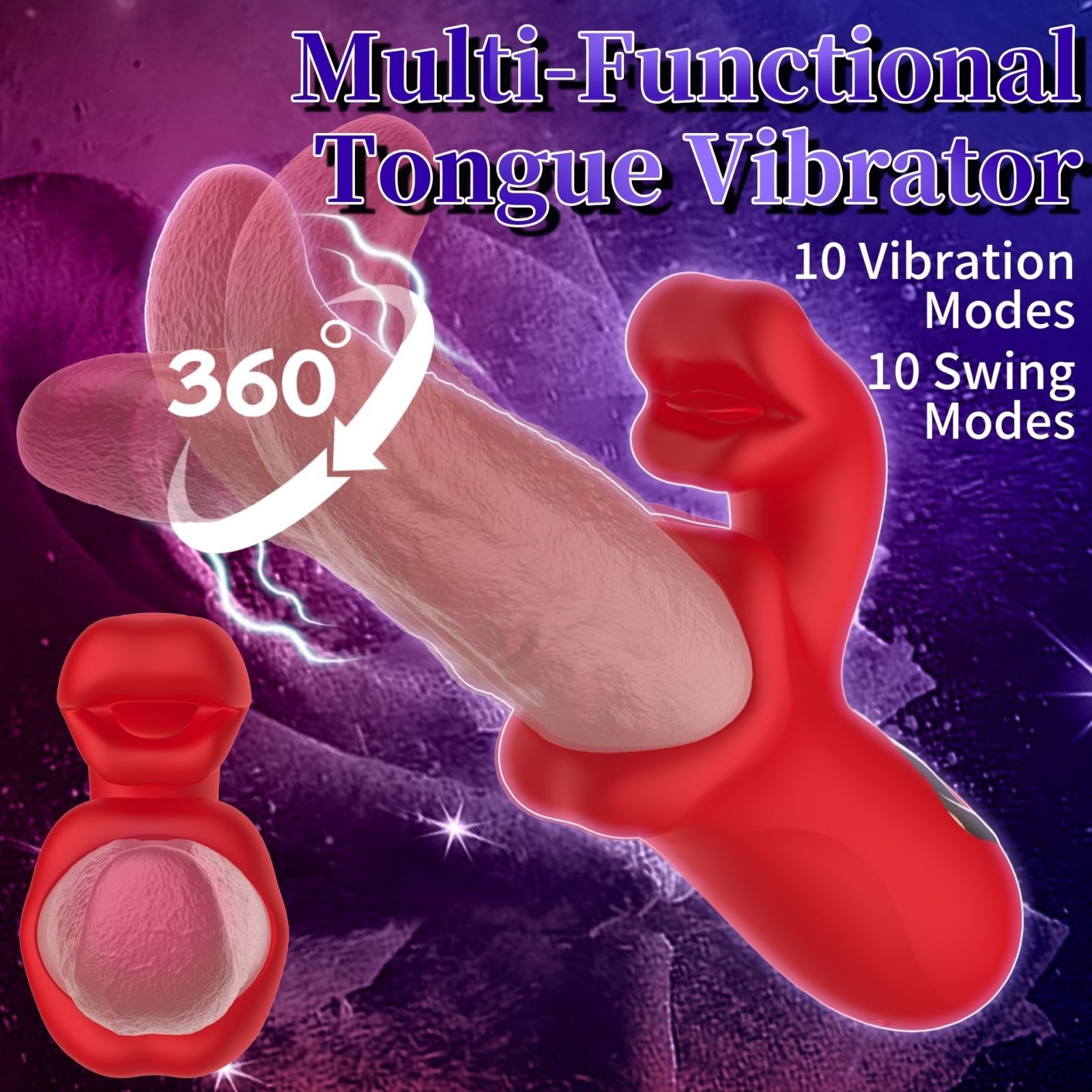 Vibrating Wand Dildo Vibrators for Women Adult Sex Toy Masturbator Clitoral Stimulator 3 In 1 Vibrating Tongue Massage Wand