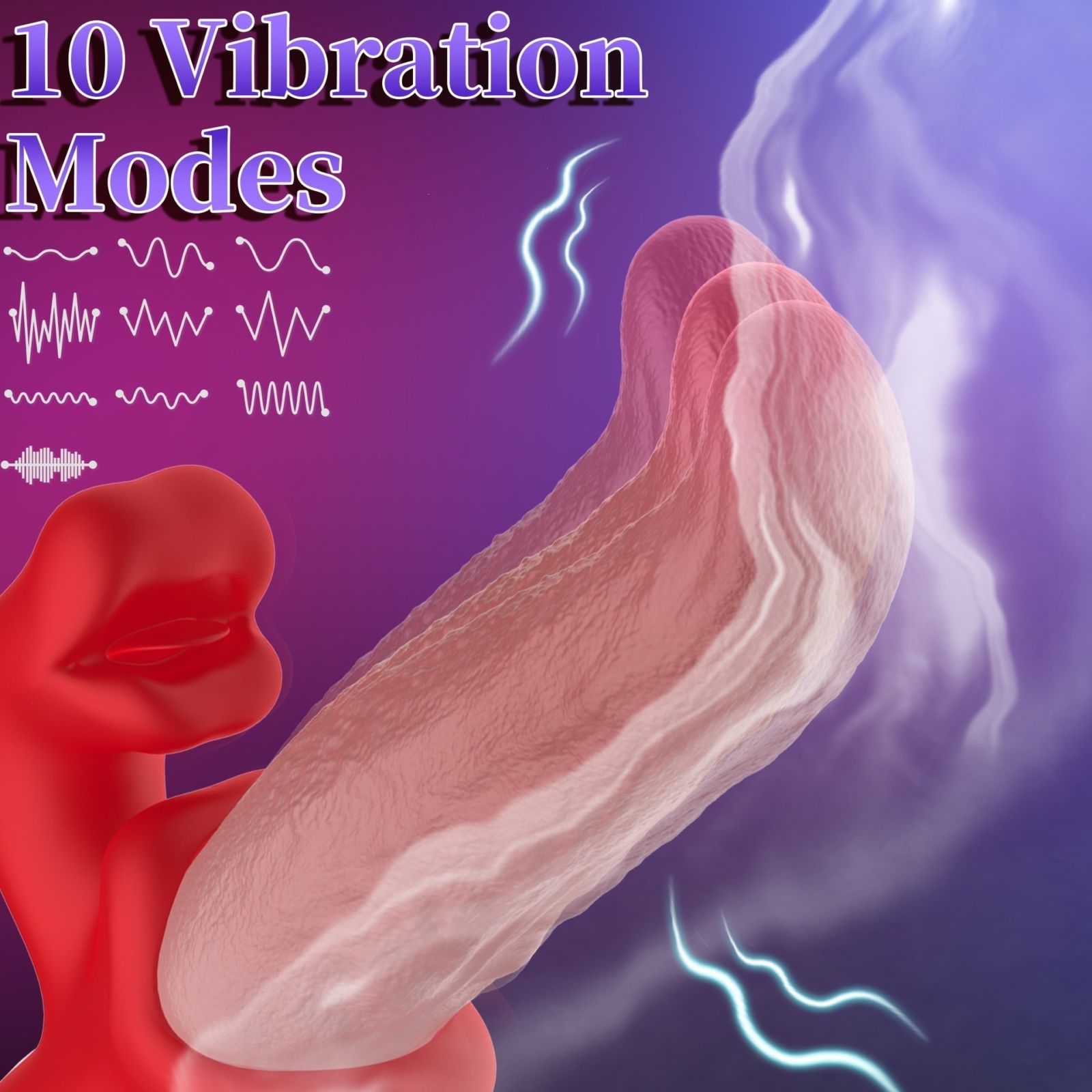 Vibrating Wand Dildo Vibrators for Women Adult Sex Toy Masturbator Clitoral Stimulator 3 In 1 Vibrating Tongue Massage Wand