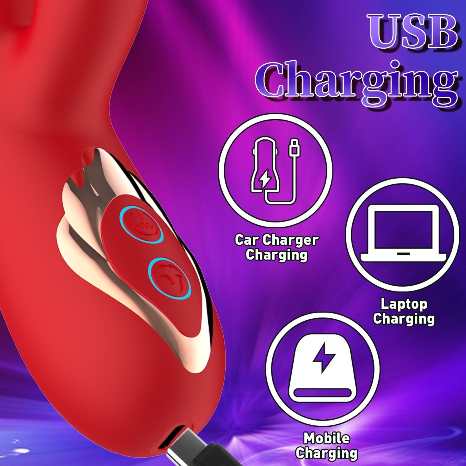 Vibrating Wand Dildo Vibrators for Women Adult Sex Toy Masturbator Clitoral Stimulator 3 In 1 Vibrating Tongue Massage Wand