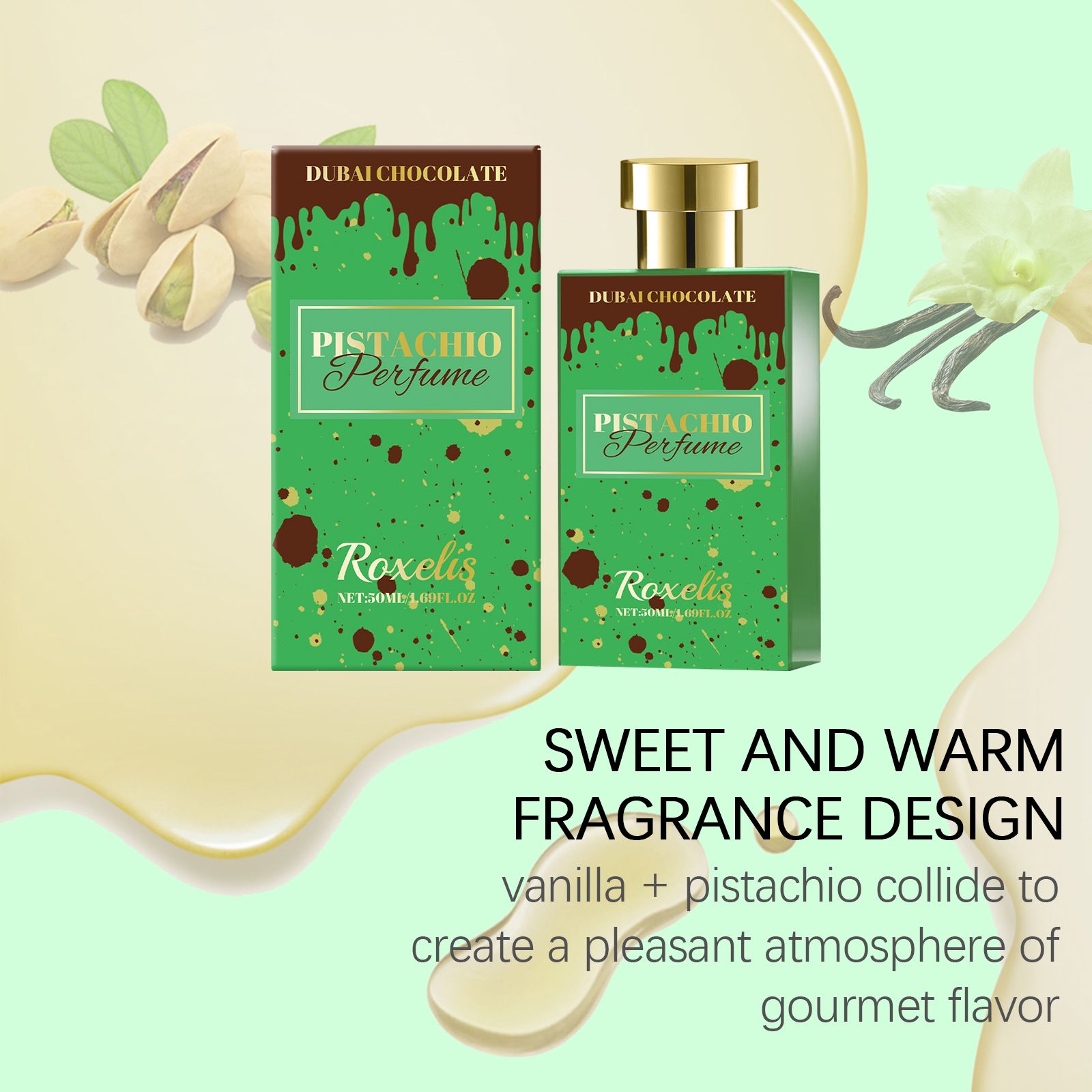 Pistachio Cocoa Perfume Vanilla Sweet Long Lasting Unisex For Daily Wear