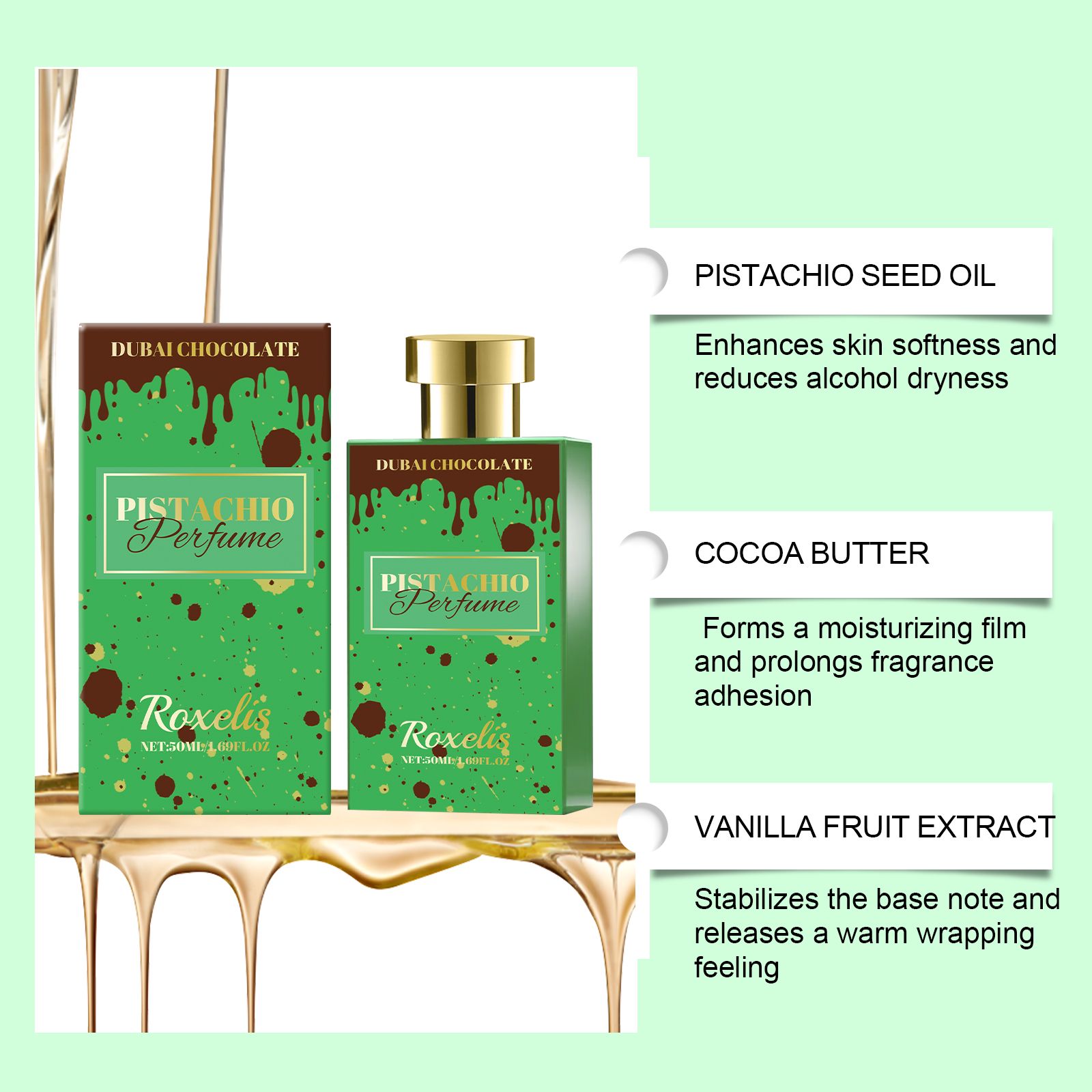 Pistachio Cocoa Perfume Vanilla Sweet Long Lasting Unisex For Daily Wear