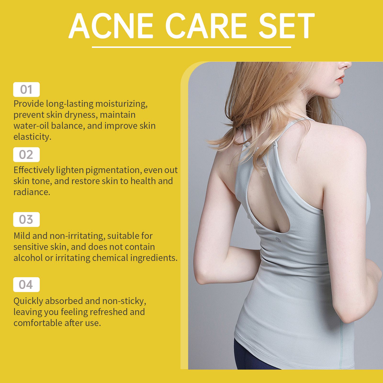 Acne Prone Skin Care Set With Essence Gel Cream And Patches For Daily Blemish Care