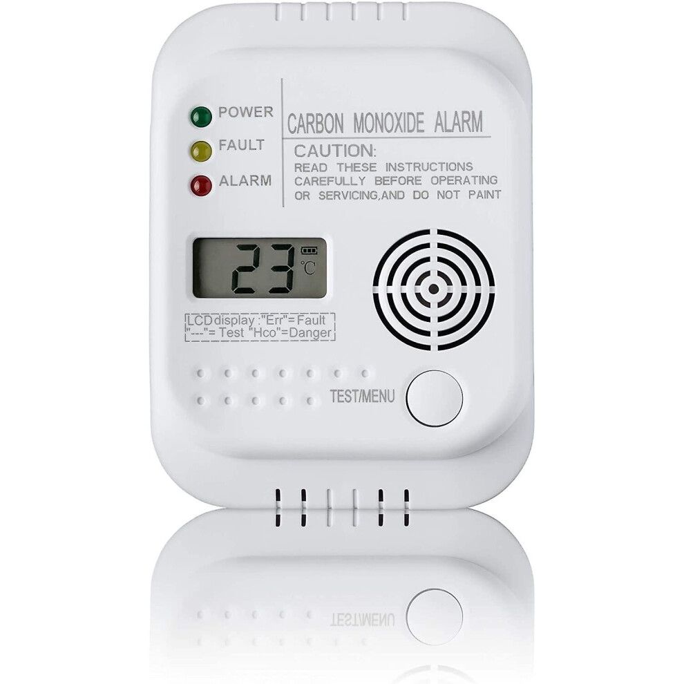Carbon Monoxide Detector Battery Powered Gas Detector With Display And Temperature Gauge 