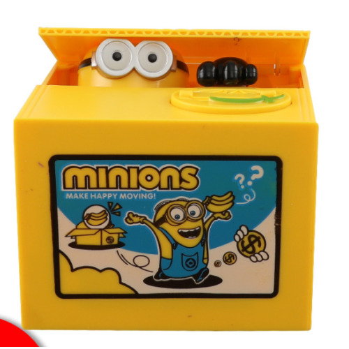 (Minions) Kids Cartoon with music Bank Money Coin Saving Box Gift Stealing Eating Coin S