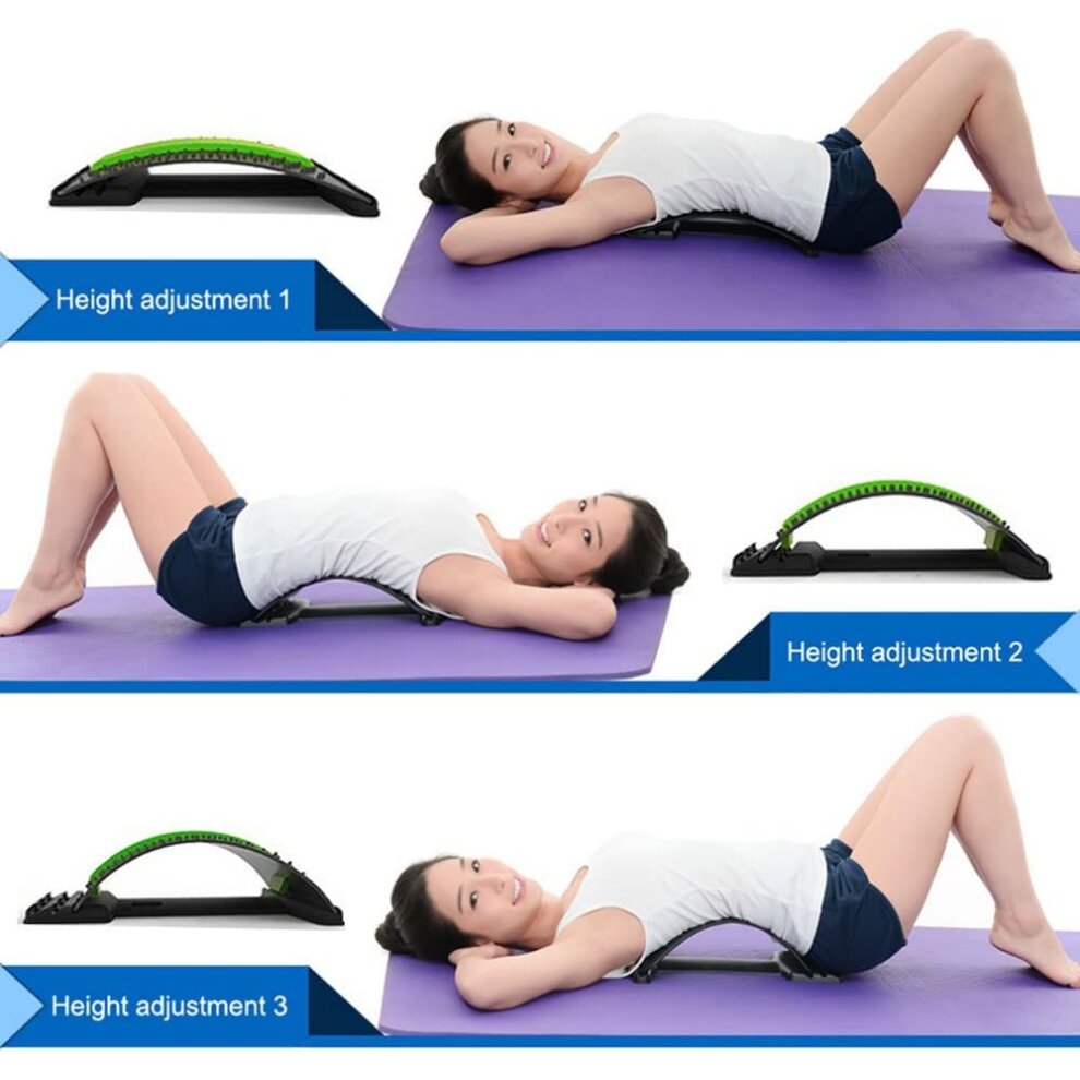Back Stretcher Posture Massager for Back Relaxation Pain Relief, Back Massager Magic Stretcher Fitness Stretch Equipment Lumbar Support Relaxation 3 Levels Adjustable Back Stretching Spine Deck Posture Massager
