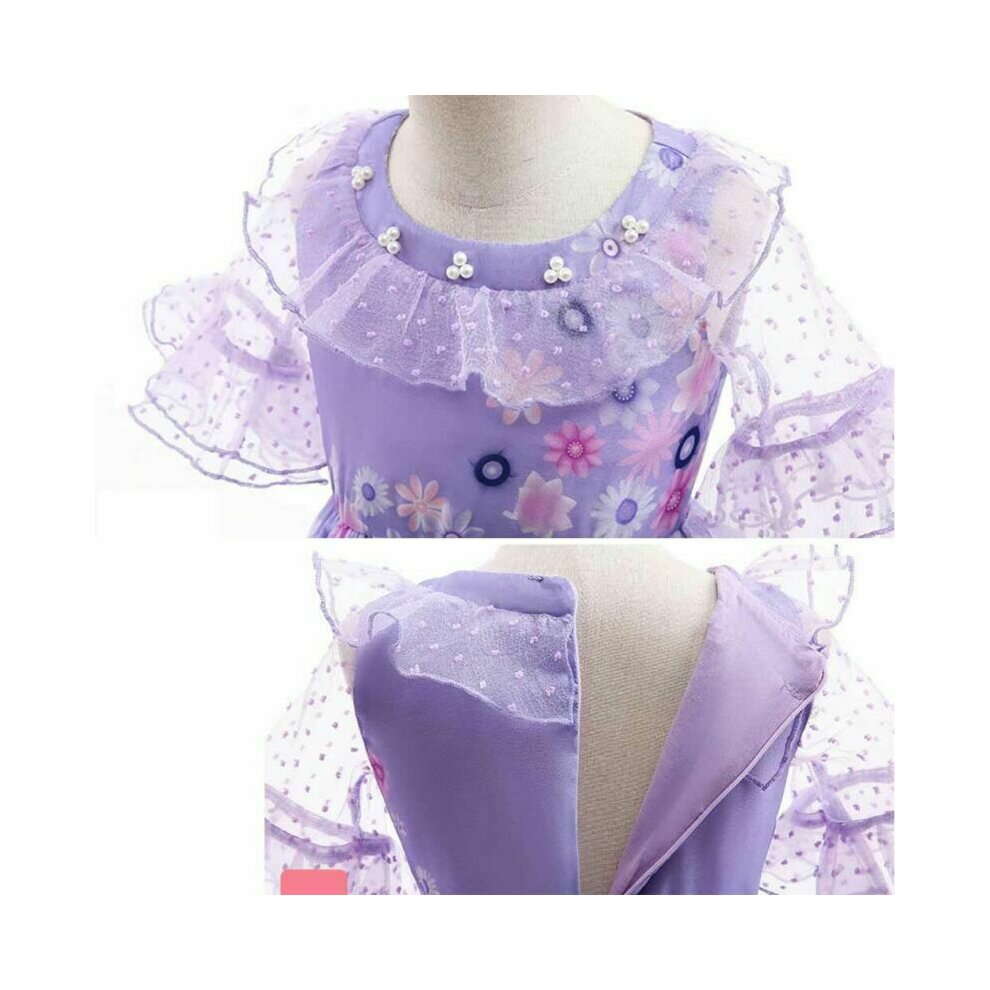 (5-6 Years) Kids Girls Encanto Isabela Costume Dress Princess Birthday Party Fancy Dress