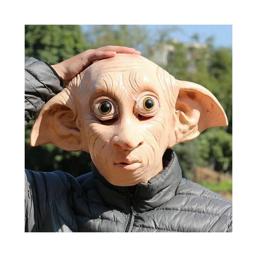 Dobby Mask Full Face with Elf Ears Latex Realistic for Halloween Cosplay Costume Carnival festivals Harry Potter  party Masquerade Props Men Adult Teens Size
