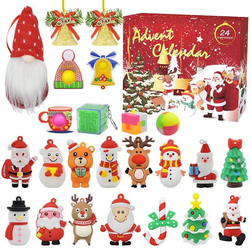 Advent Calendar 2022 Christmas 24 Days Countdown Calendar with 24 Pcs Mini Hanging Ornaments Pendants DIY Home Christmas Tree Decorations Xmas Surprise Box Gift for Kids Girls Boys Teens