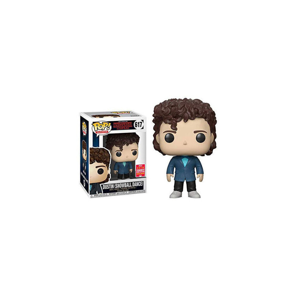 (A Keychian~Dustin) Funko Pop Television Stranger Things Action Figure Steve with Hat-803 Steve-475 Dustin-617 Vinyl Figure Keychian Collectible Model Toys for Kids Birthday Christmas Gifts
