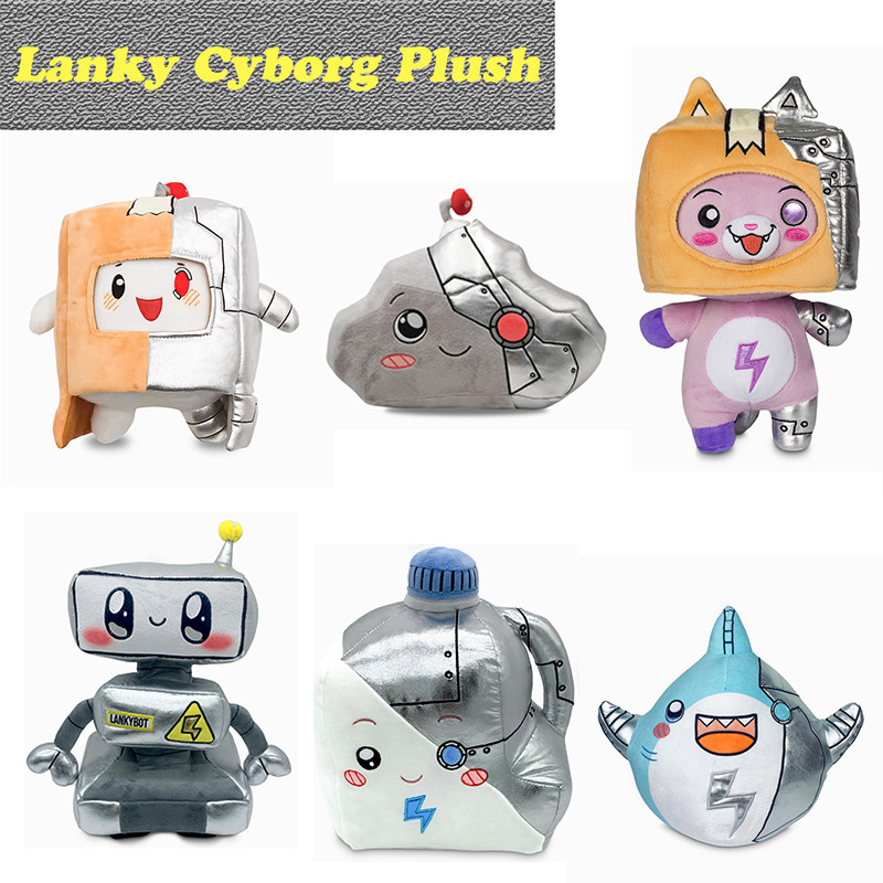 (Robot 35cm) Lankybox Plush Toys Mechanical Toy Thicc Shark Boxy Robots Dolls Cyborg Plush Toys, Cute Detachable Stuffed Figure, Soft Stuffed Pillow Gifts for Fans