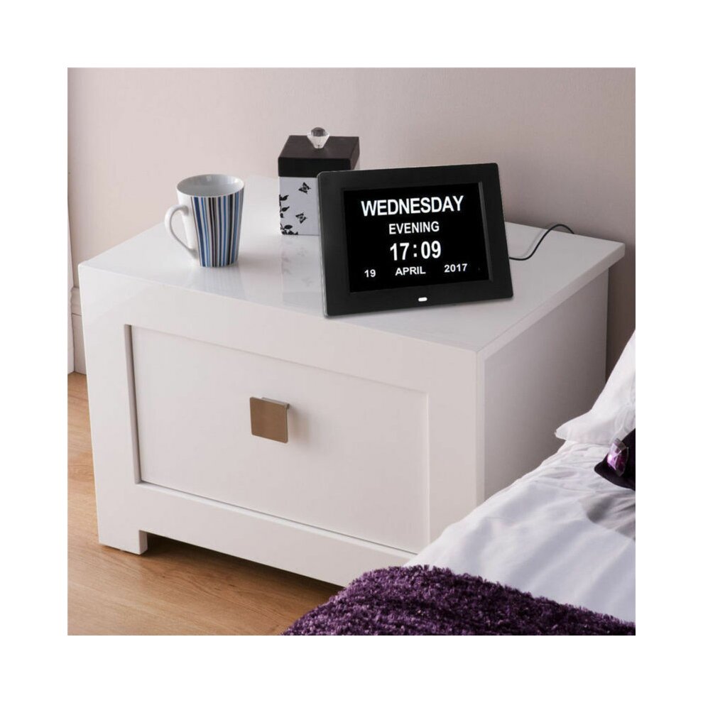 Digital Day Clock LED Calendar Dementia Alarm Time Date Month Memory