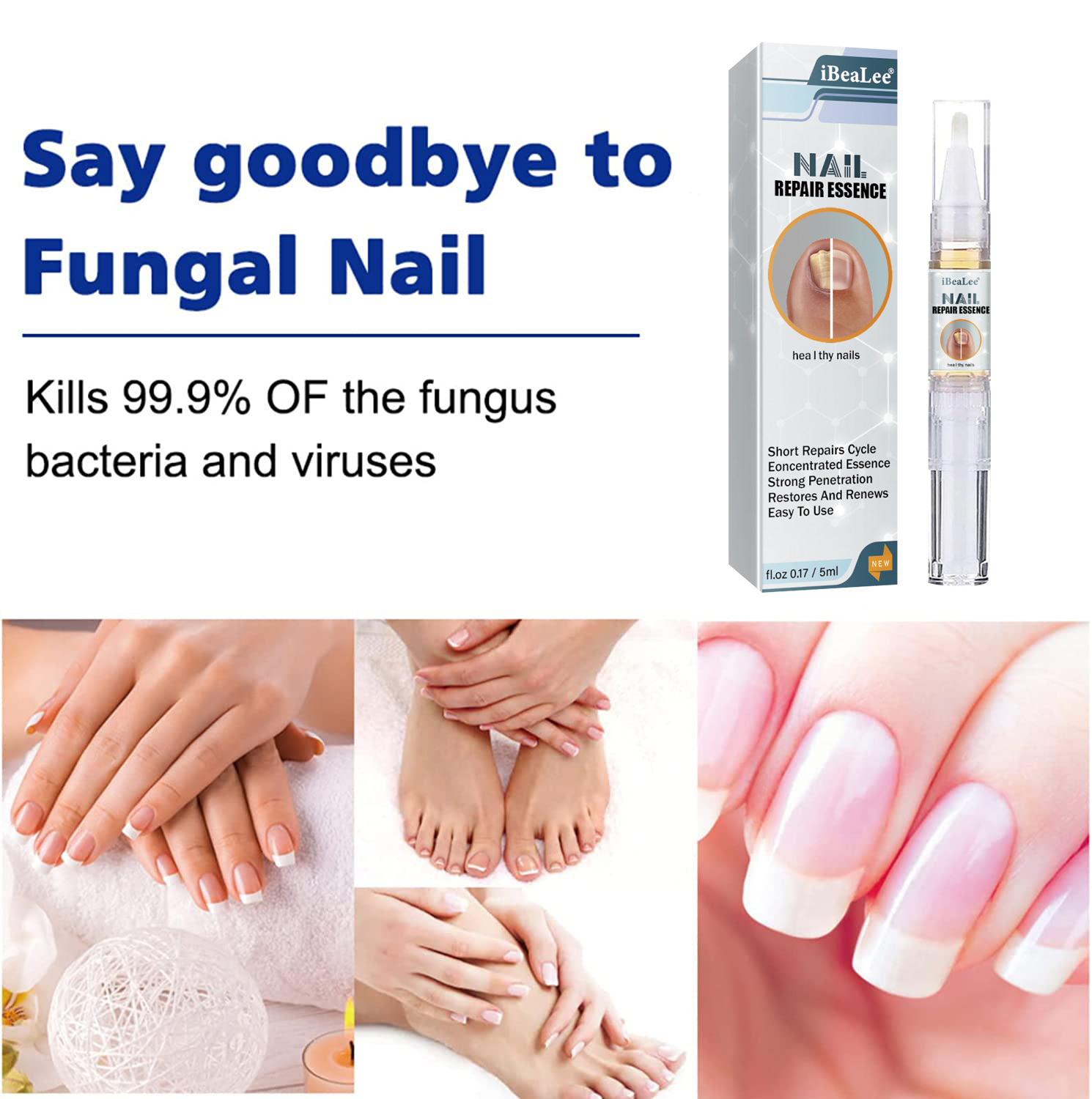iBeaLee Nail Repair Essence Fungus Treatment Pen Fungus Stop Pen Toenail and Nail Care Solution