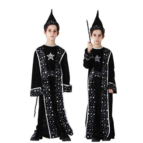 Wizard Cape with Hat Kids Halloween Kids Costumes Role Play Magician Costume