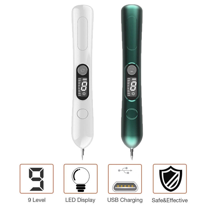 (White) Spot Removal Pen LCD Laser Pen Skin Tag Remover Age Spot Mole Wart Tattoo Freckle Removal Machine Electric Face Skin Care Tools Ideal Gift